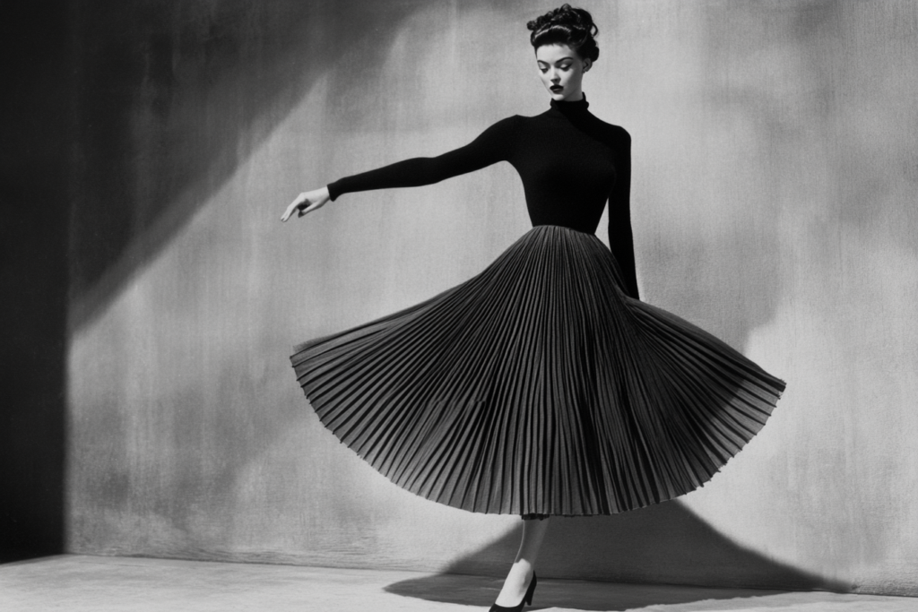 Gathered flared skirt