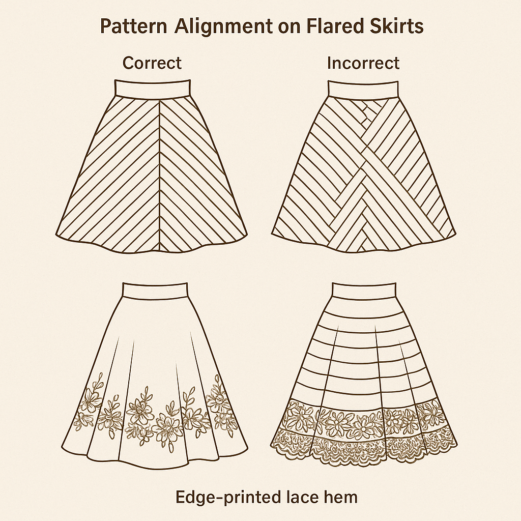 Pattern Alignment on Flared Skirts