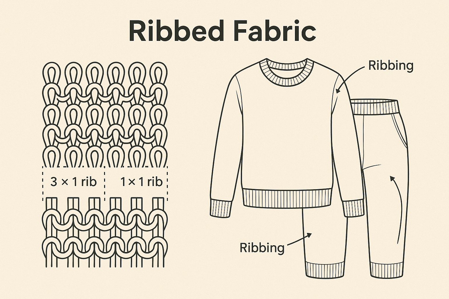 Rbed Structure Ribbed Fabric: Structure, Elasticity & Fashion Uses