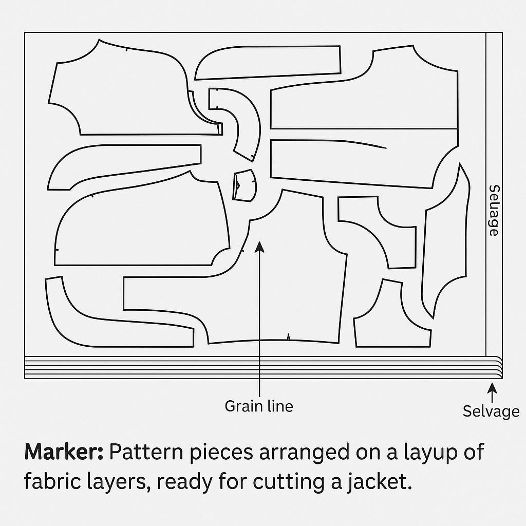 fabric marker layout