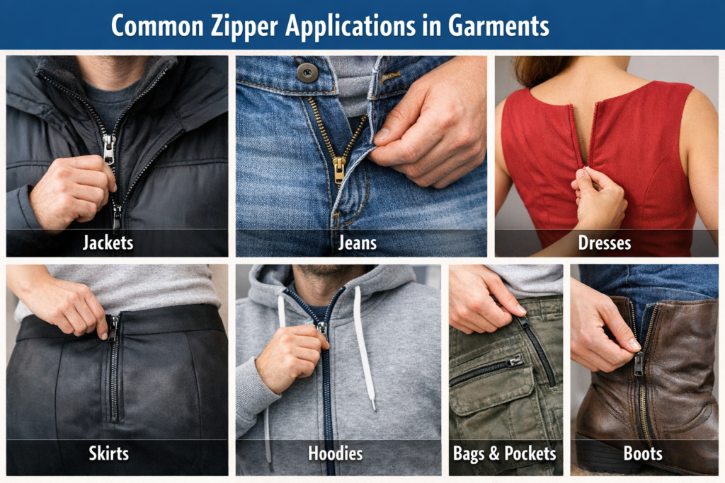 Common Zipper Applications in Garments